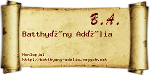Batthyány Adélia névjegykártya
